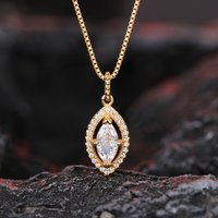 CAOSHI Sparkling Marquise Cubic Zirconia Pendant Necklace for Women Gold Color Jewelry for Dancing Party Chic Neck Accessories
