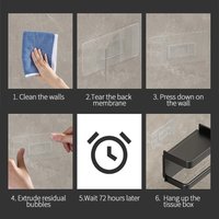 Multifunctional Plastic Toilet Paper Holder Wall Mounted With Shelf Tissue Holder No Drilling Toilet Organizer Rack Bathroom Use