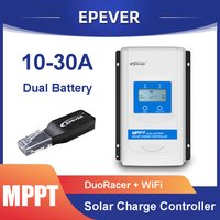 Epever DuoRacer MPPT Solar Controller 10A 20A 30A with WIFI2.4G Dual Battery 12V/24V Remote for Campe DR2210N-DDS DR3210N-DDS