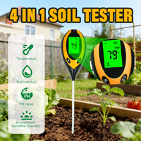 4 in 1 Soil Tester pH Moisture Temperature Sunlight Meter With Digital Display Backlight For Garden Plant Hydroponics Tool