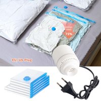 EU/US Plug Compression Bag Suction Pump Portable Space-saving Electric Vacuum Pump Vacuum Storage Bag Clothes Blankets Storage
