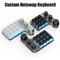 Programming Macro Custom Knob Keyboard RGB 3 Key Copy Paste Mini Button Photoshop Gaming Keypad Mechanical Hotswap Macropad