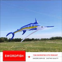 HFLY New Arrival Soft Inflatable Large 7m Swordfish Kite Line Laundry for Adults High Quality 40D Nylon Fish Show Kite Pendant