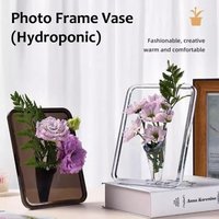 1Pc Frame Flower Vase - Clear Acrylic Vase For Flowers, Modern Art Vases For Home Decor, Decorative Vases For Desktops Bookshelf