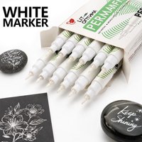 1/2/3/5/8/10Pcs White Oily Paint Marker Waterproof 1mm Fine Tip Glass Wood Ceramic Card DIY Craft Drawing Art Marking Supplies