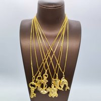 Gold Plated Chain and Pendants for Man Women African Dubai Copper Jewelry Accessories S Size Elephant Cross Vintage Party Gi