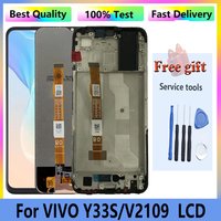Original Display Für VIVO Y33s V2109 Voll Mit Rahmen LCD Touch Screen Digitizer Montage Frontal Ersatz Teile 6,58"