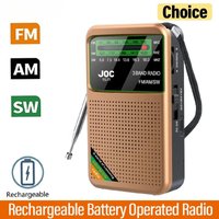 Battery Operated Radio FM AM SW Radio Built-in Speaker Pointer Pocket Radio Type-C Rechargeable with HD Display Screen for Elder