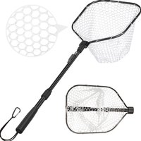 Fishing Tool Kit Durable Silicone Mesh Fishing Net Muti-Function Catch and Release Lightweight Portable Landing Net with Handle