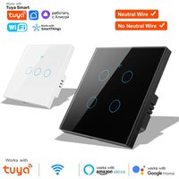 1 2 3 4 Gang WiFi RF 433mhz Touch Wall Light Smart Wireless with Switch 220V no Neutral EU Work With Tuya Alexa Google