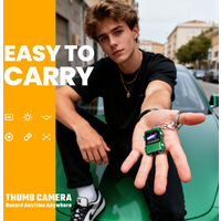 Thumb Camera 2K HD Keychain Mini Camera Car Shape 130 Wide Angle Lens Autofocus TFT LCD Screen Portable Pocket Video Recorder