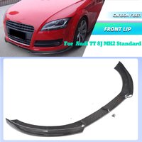Full Carbon Fiber Car Front Bumper Lip Spoiler for Audi TT 8J MK2 Standard 2008 2009 Racing Front Lip Chin Apron Guard Body Kit