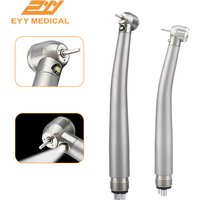 Dental Stainless Steel High Speed Handpiece with LED 3 Water Spray Push Button Closed Rotor Dental Turbine Dentistry Tool