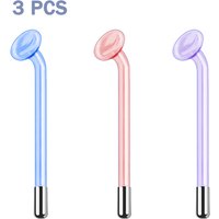 3pc Mushroom High Frequency Electrode Neon Argon Gas Violet Ray Face Massage Wand for Facia Acne Treatment Skin