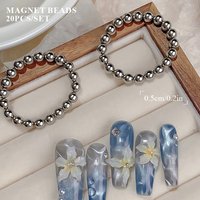 KANIU 20Pcs/Set 5MM Round Magnet Balls Water Ripple Cat Eye Magnetic Gel Beads Removable Powerful Magnet Stones Nail Art Tool