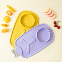 1PCS Baby Silicone Bowl Solid Color Baby Tableware Non-Slip Baby Plate Feeding Training Baby Food Storage Baby Shower Gift