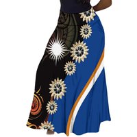 Polynesian Tribal Retro Art Hd Pattern Holiday Birthday Party Ladies High-Waisted Skirt Casual Fluffy Prom Custom