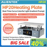 ALIENTEK HP20 Hot Plate 200W Soldering Station Preheater MINI Heating Plate PD3.1 Digital Constant Temperature 350° Heating Tool