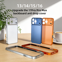 Original Color Alloy Frame Case For 15 16 14 13 Pro/Pro Max Instant Upgrade 17Pro/Pro Max Large Window Backplane Anti-Drop Cover