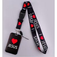 LX1496 Jesus Love Neck Strap Lanyards Keychain Badge Holder ID Card Pass Hang Rope Lariat Lanyard for Key Rings Accessories