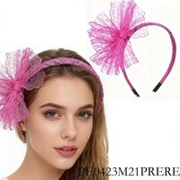 Vibrant Tulle Bow Headband Collection โ Neon Mesh Hair Hoops for Women, Parties, Festivals & Cosplay