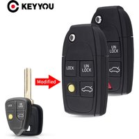 KEYYOU 2/3/4/5 Buttons Modified Remote Flip Folding Key Shell For Volvo XC70 XC90 V50 V70 S60 S80 C30 Fob Car Key Case