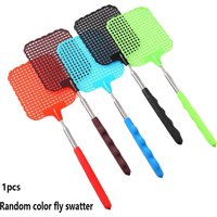 Random Color Telescopic Flyswatter That Work with Stainless Steel Telescopic 28.5cm to 75 cm For Indoor Outdoor Mosquito