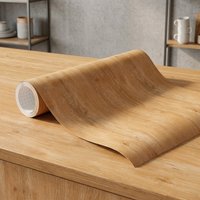 1 Roll Wood Grain Self Adhesive Wallpaper PVC Oil-proof Sticker for Kitchen Countertop Cabinet Table Wall Renovation