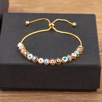 Nidin Luxury Men 4 Colors Evil Eye Beads Chain Bracelets Bangles Adjustable Party Wedding Elegant Jewelry Gift For Female Male