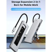 KEBIDUMEI 9 in 1 M.2 NVMe SSD Hub USB Docking Station USB3.2 10Gbps Hub HDMI 4K60Hz PD100W RJ45 100Mbps For PC Laptop Macbook