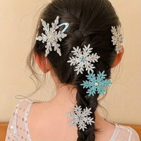 2pcs Glitter Snowflake Hair Ties Cute Winter Hair Accessories Shimmering Crystals Perfect Magical Festive Touch Hairstyles