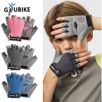 GTUBIKE Kids Cycling Skateboard Gloves Anti-Slip Summer Spring Sports Half-Finger Gloves Shock-Absorbing Children Aged 5-12