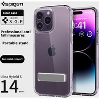 Luxury Spigen Ultra Hybrid Transparent Case For iPhone 17 Air 12 13 14 15 16 17 Pro Max Folding Bracket Stand Protective Cover