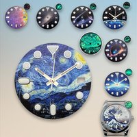 C3 Green Luminous Starlit Dial 28.5mm S5 Dial Fit NH35/NH36/4R/7S Japanese Movement nh35 28.5MM Watch assembly parts