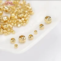 20PCS 3MM 4MM 5MM 6MM14K Gold Color Plated Brass Spacer Beads High Quality For Jewellery Making