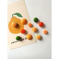 Creative cute orange refrigerator magnet Kindergarten teaching office home decoration fun black and white board message board