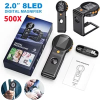 500X Magnification Digital Microscope with LED HD Electronic Coin Magnifier 2Inch IPS Screen Magnifying Glass for Home Office