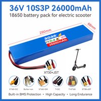 36V Electric Scooter Battery 9.0Ah 18650 Grade-A Cells 10S3P 500W-1000W Built-in BMS XT30 JST Long Range Safe & Durable