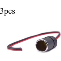 3pcs 12v 18A Max.120W Female Car Cigarette Lighter Charger cable Female Socket Plug Connector Adapter Universal