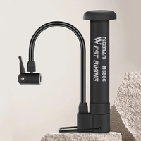 Bicycle Pump 80 PSI Bike Manual Air Pump Ball Tire Inflator Mini Portable for Presta Schrader Valve Bicycle Pumps
