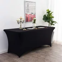 6FT Spandex Tablecloth High Stretch Wedding Hotel Birthday Table Cover for 4ft 5ft 6ft 8ft Folding Table Cocktail Tablecloth