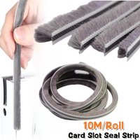 10m/Roll Card Slot Seal Strip Sliding Windows Sash Doors Tape Pile Draught Excluder Brush Seal Strip Slide-in Weatherstrip
