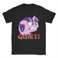 STARLIGHT GLIMMER - QUIET T Shirt Men's Cotton Tops Vintage Ponies friendship is magic Crewneck Short Sleeve