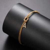 Skyrim Men's and Women's Initial A-Z Pendant Bracelet Stainless Steel Fashion Snake Chain Jewelry Couple Party Gift Wholesale