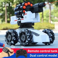New 3in1 2.4G 4WD RC Tank Water Bombs Watch Gesture Sensing Off-road Drift Remote Control Tank With Music Light RC Car Kids Toys