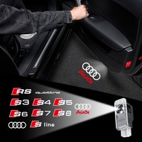 2Pcs LED Car Wireless HD Projector Light Car Door Welcome Light Auto Accessories For AUDI S line S3 S4 RS S6 S5 S7 S8 quattro