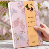 Leather Embroidered Flower Notebook Pattern Anti-splash Water Butterfly Journal Book A5 Time Organizer Schedule Notepad