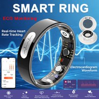 2026 New ECG Smart Ring With Charge Case, Blood Pressure,Heart Rate,Sleep Monitor,5ATM+IP68 Waterproof Multiple Sport Modes Ring