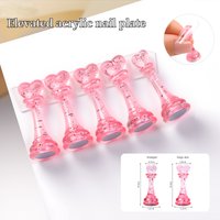 5pcs Set Acrylic Nail Base With Magnetic For Practice Plus Tall Chess Nail Playing Board Display Tool For Art Salon DIY&Practice