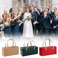 Kraft Paper Shopping Bags Kraft Paper Candy Box With Handle Paper Bags Gift Bags Party Bags Retail Handle Bags